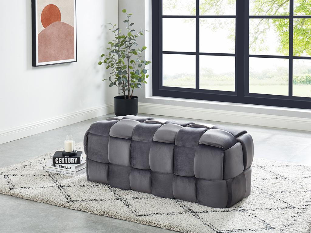 Lysvia XLKZ53682 Anthracite Velvet Woven Bench