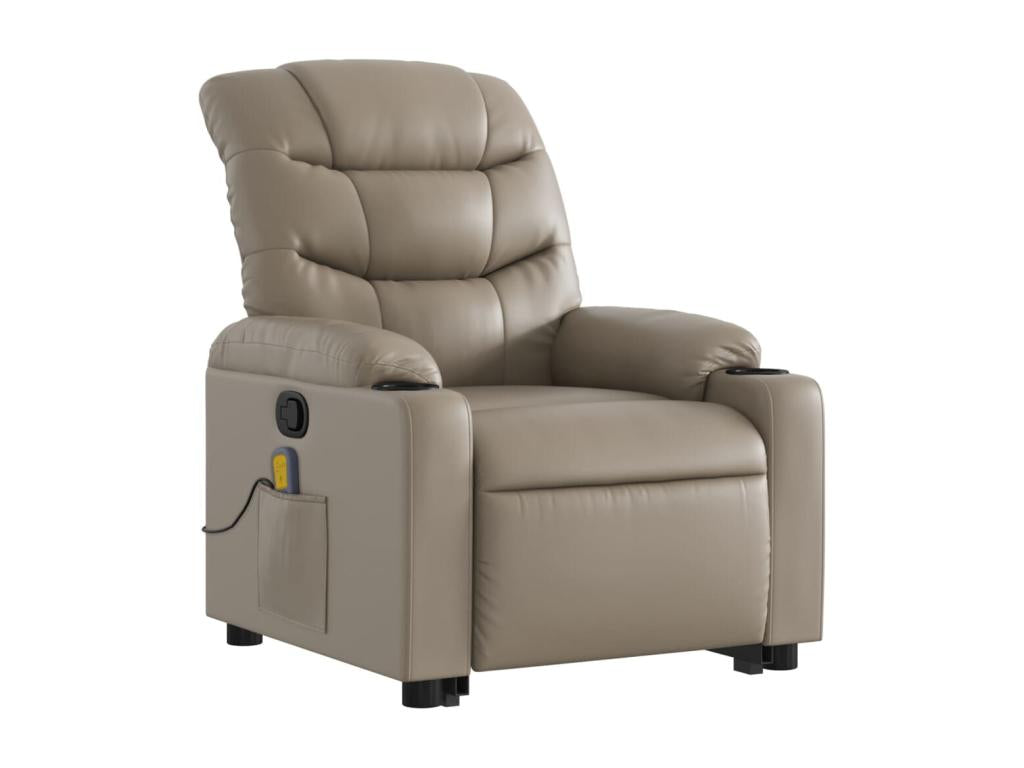 Cappuccino Faux Leather Reclining Massage Chair LJKF39742