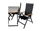 Dormeva Garden Table and Chairs Set: 100x200cm Table and 6 Dormeva Chairs, Black/Grey/Natural. DVHK41553