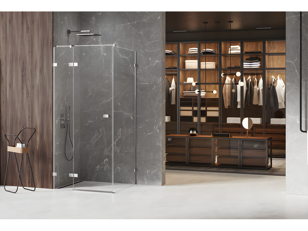 90x80cm left-hand pivoting shower enclosure MAJORCA front access FKAJ09551
