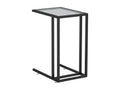 Black side table for computer, 50x35x65 cm, tempered glass, YLVA69066