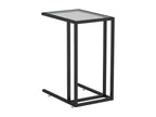 Black side table for computer, 50x35x65 cm, tempered glass, YLVA69066