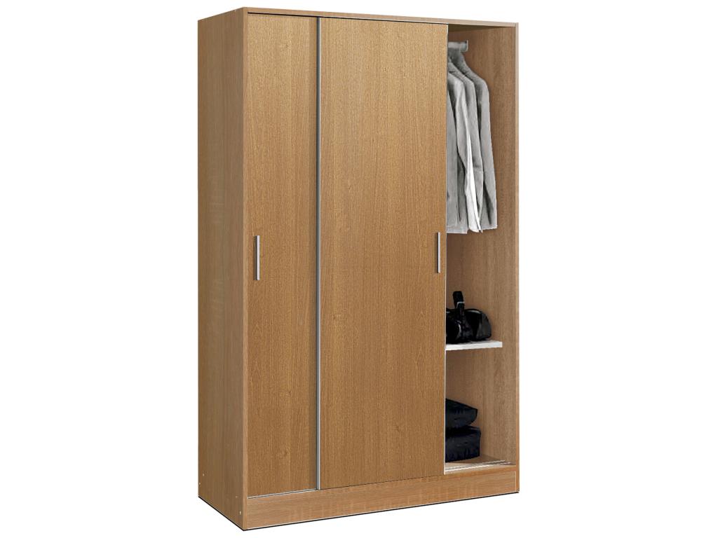 Wardrobe/storage cupboard with 2 sliding doors, cherry wood finish - length 122 x depth 56 x height 200 cm VGBY06487