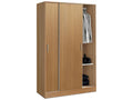 Wardrobe/storage cupboard with 2 sliding doors, cherry wood finish - length 122 x depth 56 x height 200 cm VGBY06487