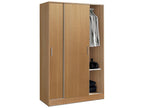 Wardrobe/storage cupboard with 2 sliding doors, cherry wood finish - length 122 x depth 56 x height 200 cm VGBY06487