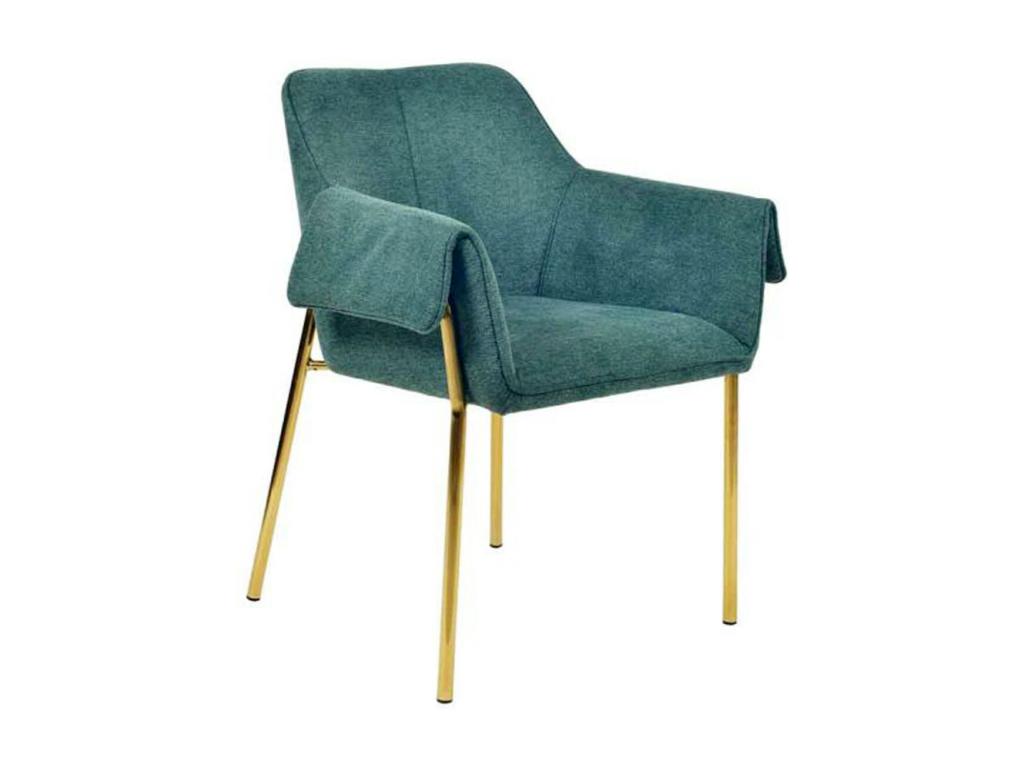 Lysvia Designer Chair 82cm Dark Green / Gold LERC35063