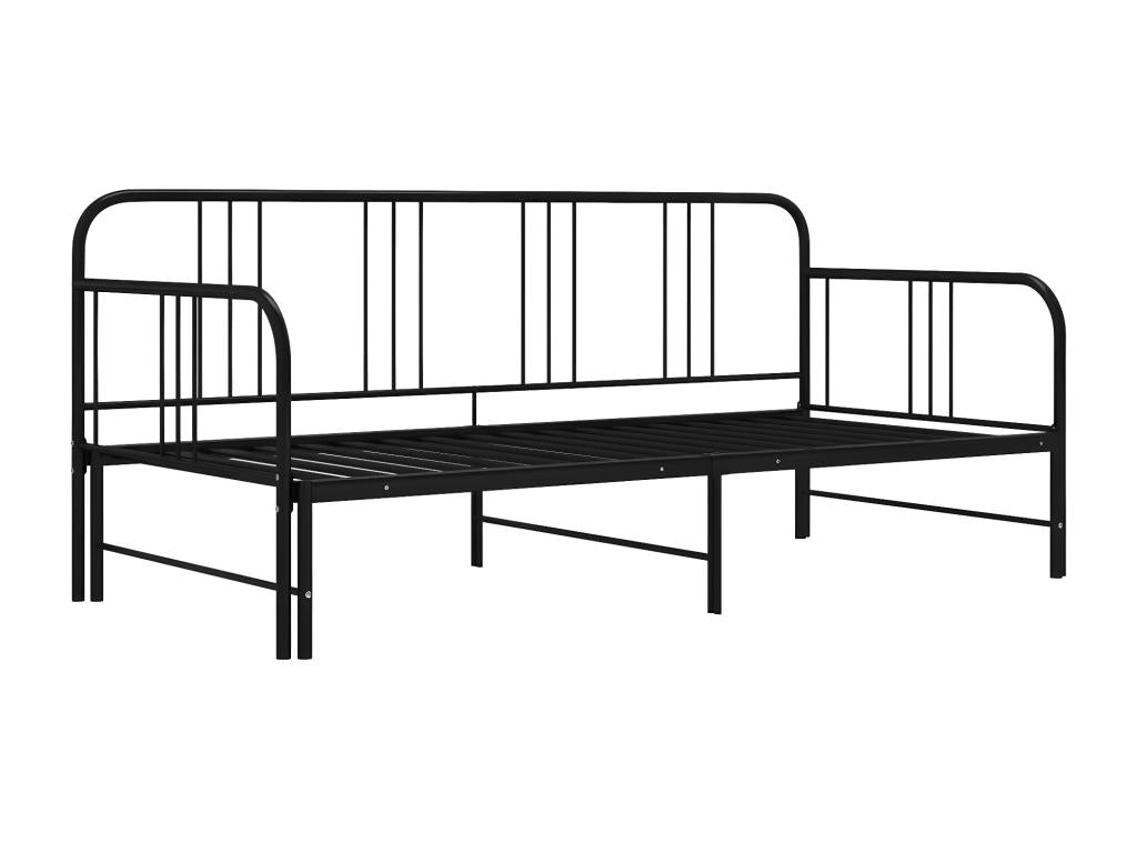 Extendable sofa bed frame, black metal, 90x200 cm, VIXI38617