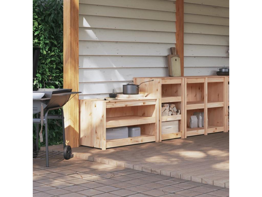 Outdoor kitchen cabinets, 2 pcs, solid pine wood, LSID02152