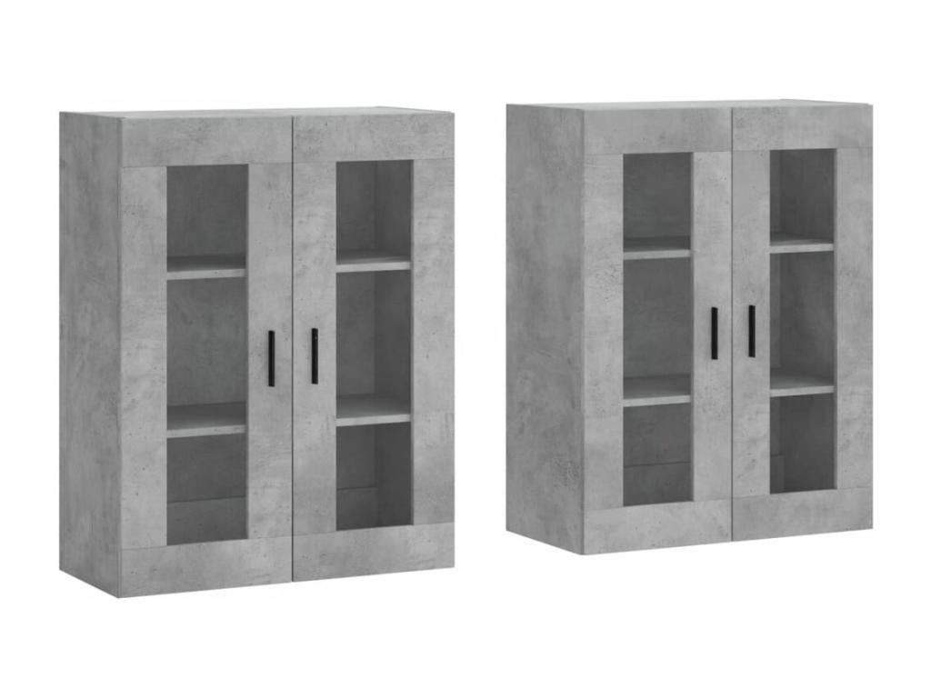 2-piece wall cabinets, concrete grey engineered wood RCNI09910