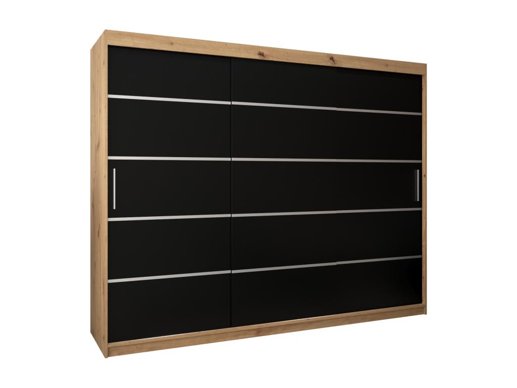 Lysvia 1 Sliding Door Wardrobe 200/250/62 3 Doors Lysvia/Black WAOJ56347