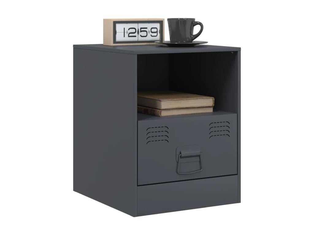 Anthracite bedside table 34.5x39x44 cm steel FWAN21560