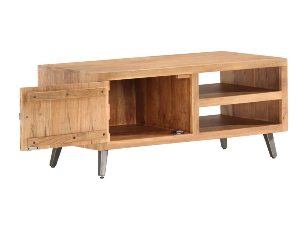 Coffee table 90x45x40 cm Solid Lysvia wood WRGB01955
