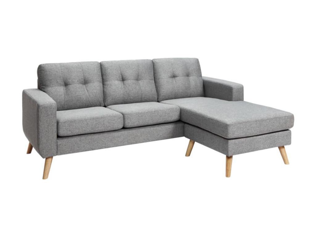 Lysvia WPAM84828 Reversible Corner Sofa in Heather Grey Fabric