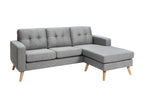 Lysvia WPAM84828 Reversible Corner Sofa in Heather Grey Fabric