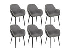 Lysvia - Set of 6 Armchairs in Black and Heather Grey Fabric MMCW53010