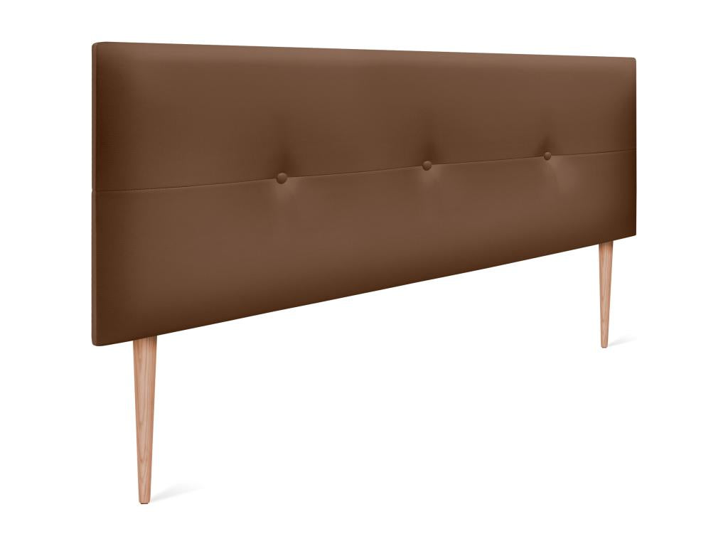 Lysvia Faux Leather Headboard with Buttons 145x105cm with Legs for 135/140cm Beds - Clay WVPB63767
