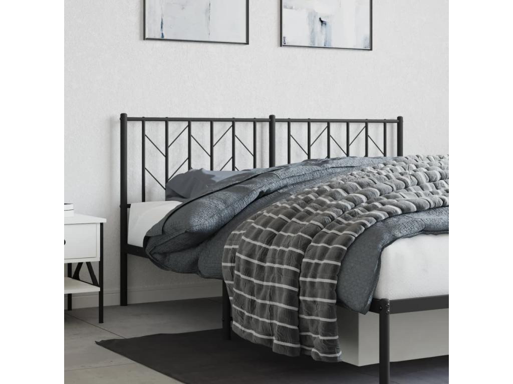Black metal headboard 160 cm VQHH57008