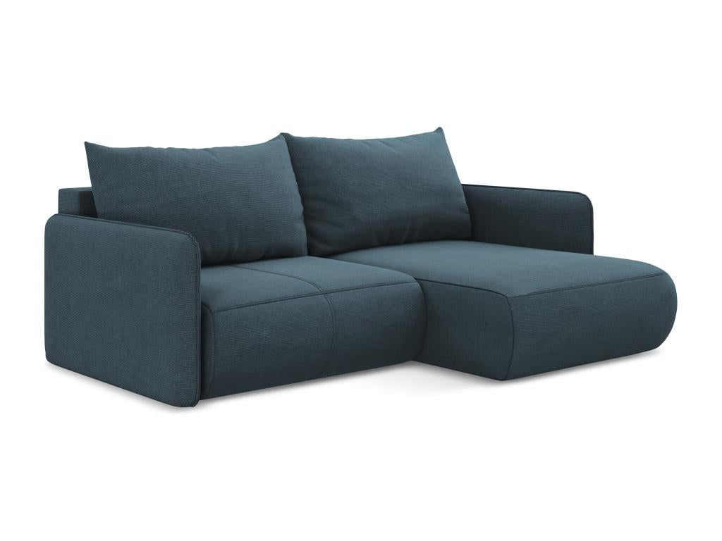 Dormeva CRMS97826 Right-hand corner sofa bed in textured denim fabric