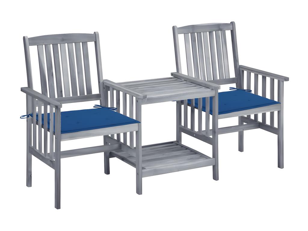 Garden chairs with tea table and cushions, Lysvia solid wood, 47 SABO24833