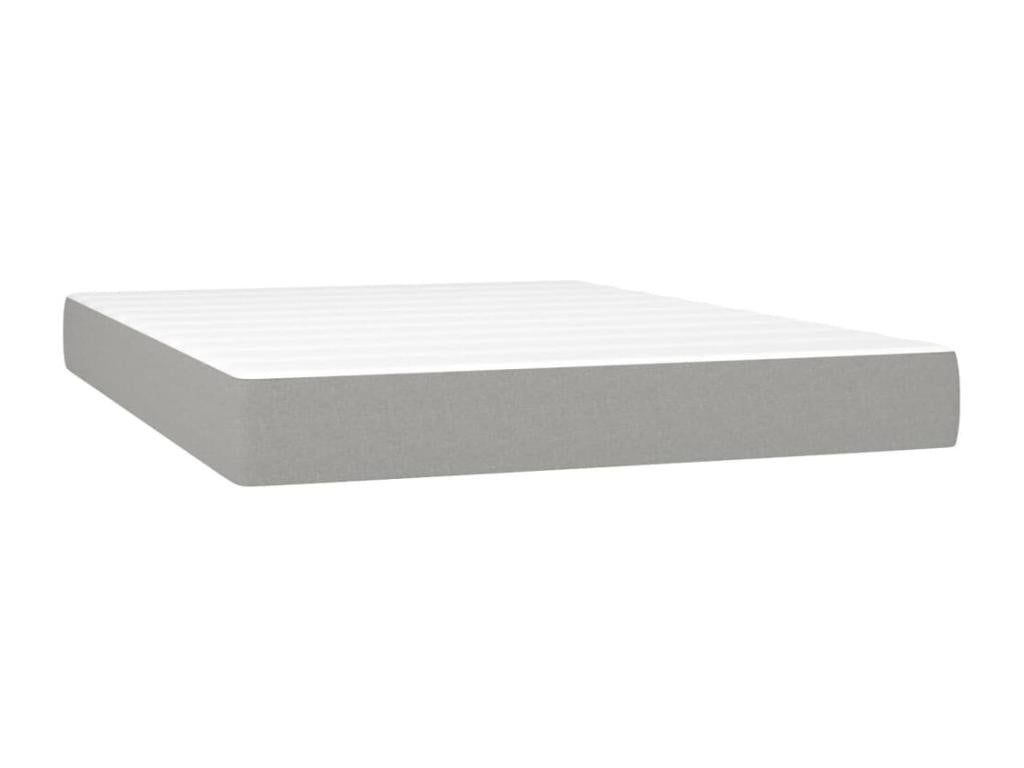 Lysvia bed base with light grey mattress 140x190cm Fabric FNPT40489