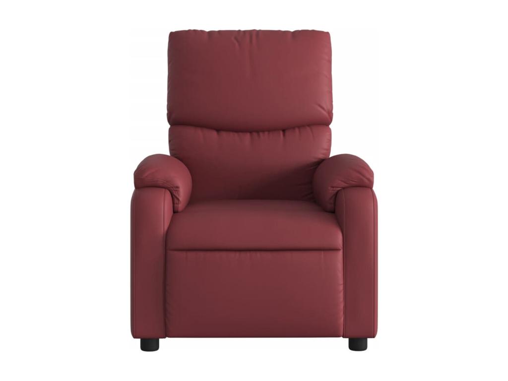 Reclining armchair, burgundy red faux leather, CPJX35366