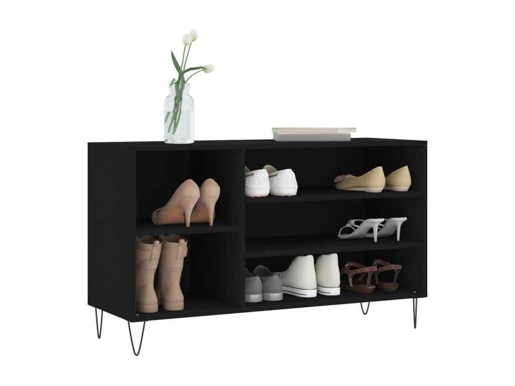 Black Shoe Cabinet 102x36x60 Engineered Wood UFHV13857