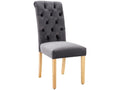 Set of 4 velvet chairs with oak legs - Grey YQLW25590