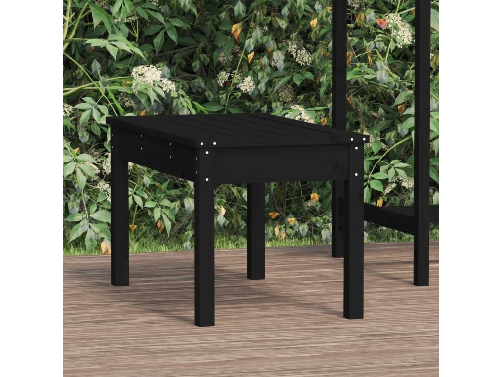 Black garden bench 80x44x45 solid pine wood YYDV21382