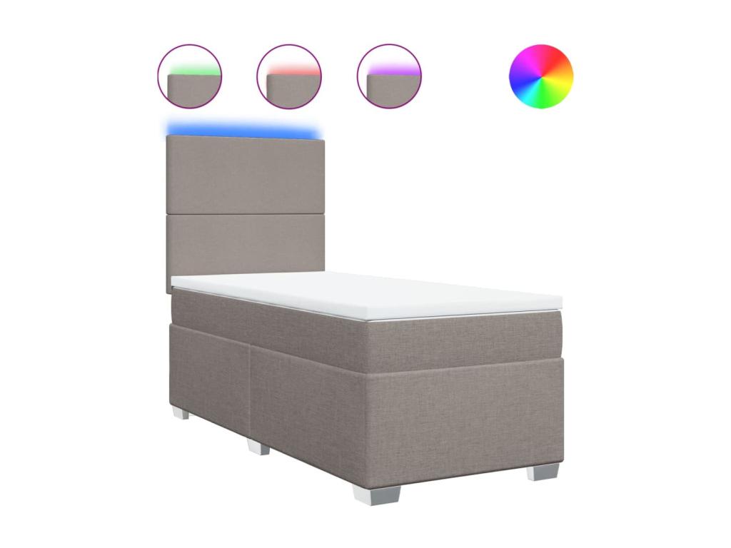 Lysvia bed base with Lysvia mattress 100x200 cm Fabric LEXN42043