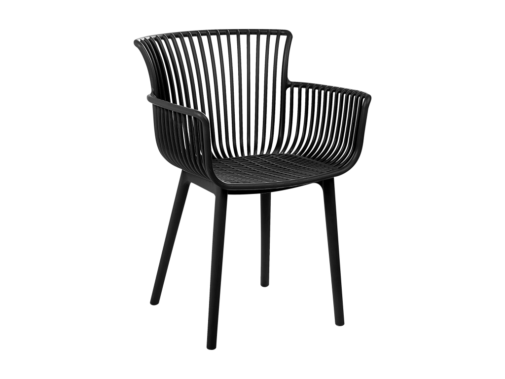Set of 4 PESARO Black Garden Chairs YPPH62226