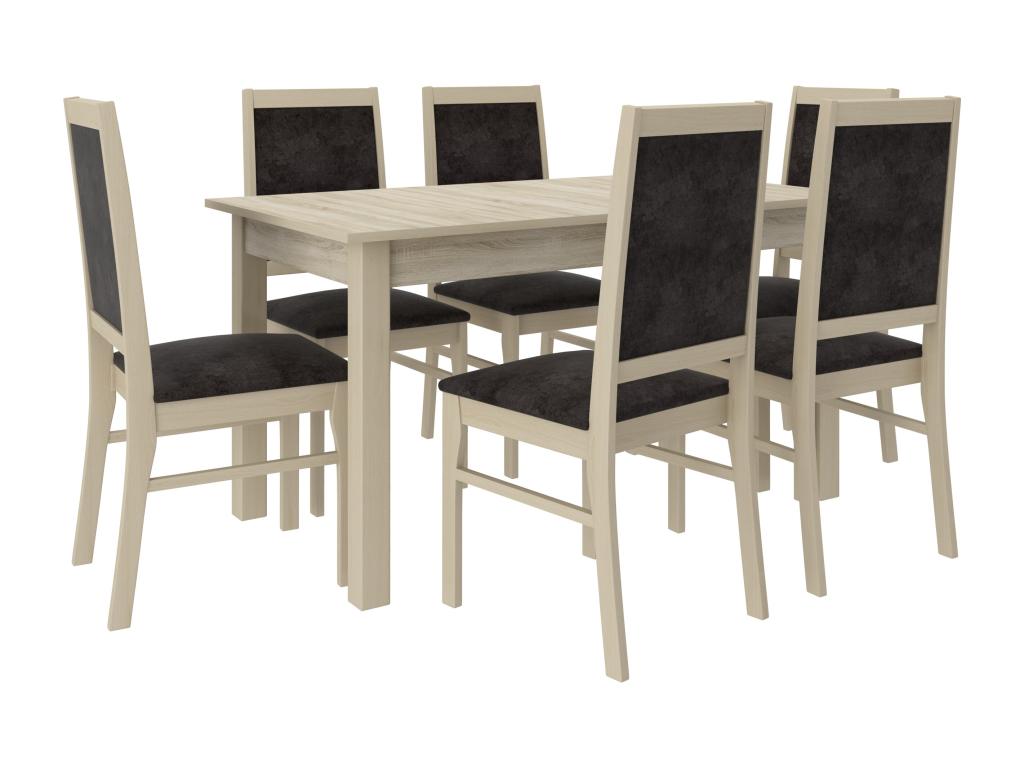 Dormeva light wood chair and Dormeva-Fabric 27108 NBCR15363 fabric