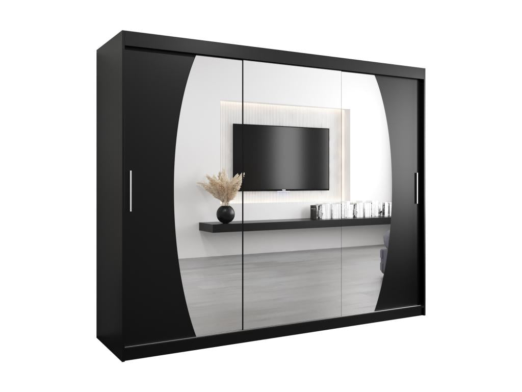 Dormeva Sliding Door Wardrobe 200/250/62 3 Doors Black/Black LJNS22395