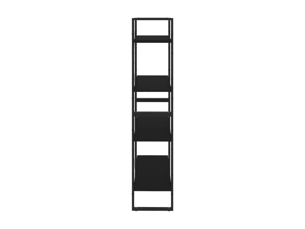 4-tier black bookcase 80x30x140 cm engineered wood DVZF43068
