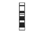 4-tier black bookcase 80x30x140 cm engineered wood DVZF43068