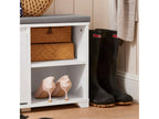 Shoe Bench, Shoe Cabinet, Entryway Furniture with Cushion, 2 Compartments Fsr119-w XJCO01785