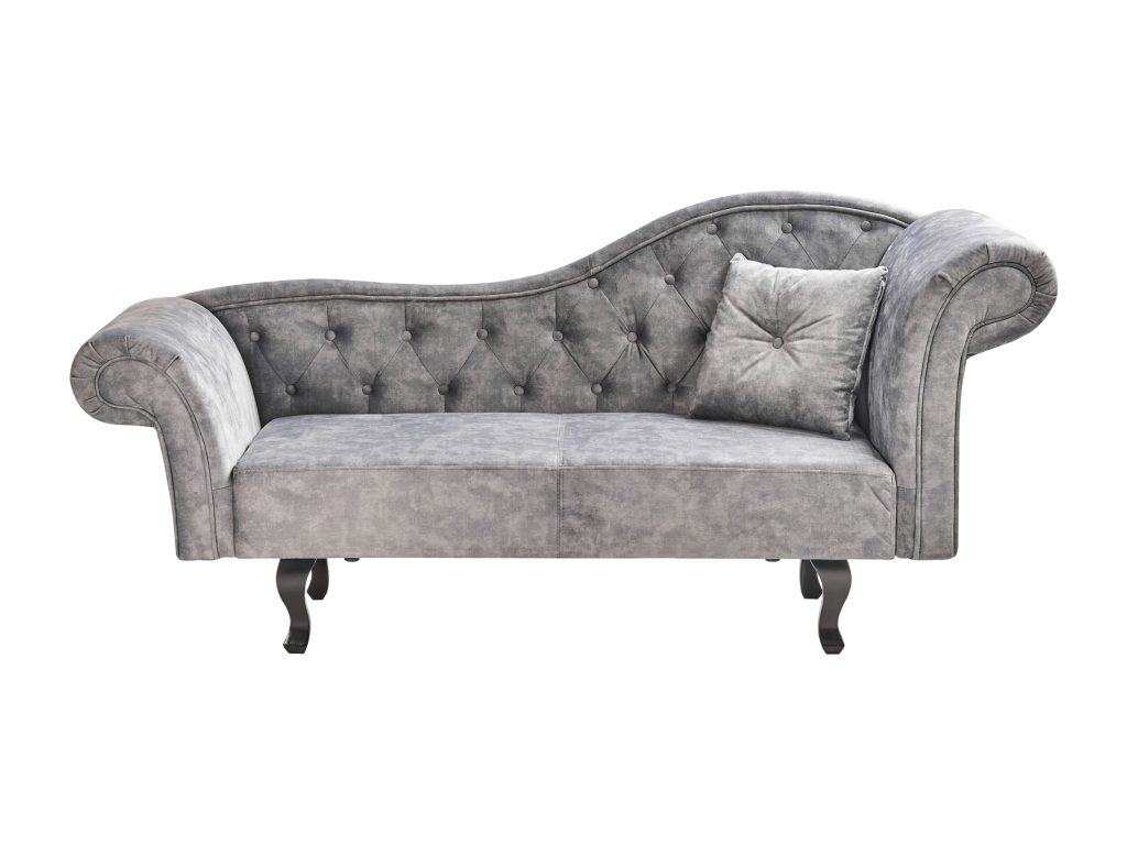 Lysvia II HWTK34560 chaise longue on the left in grey velvet