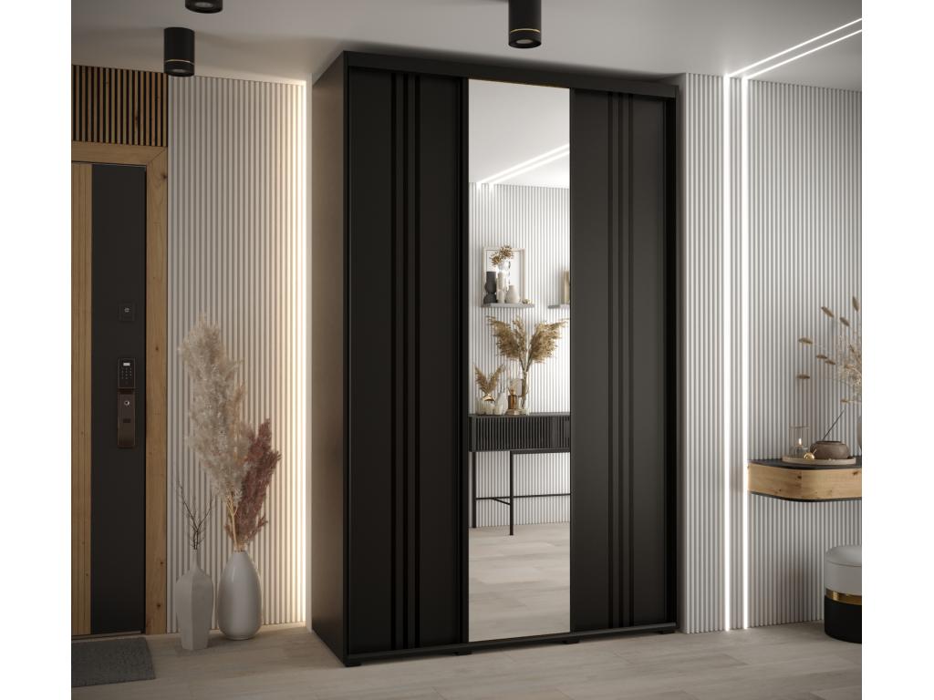 Dormeva 7 Sliding Door Wardrobe 235.2/160/45 3 Doors Black/Black/Black FCQW84715