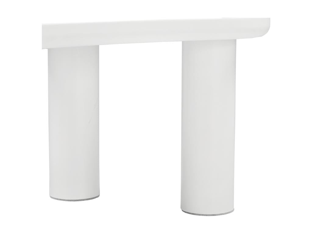 Coffee table in MDF - with 2 small stools - irregular and elegant curved top - White PHRP97082