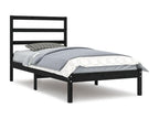 Black bed frame, solid pine wood, 100x200 cm, ZRGT89424