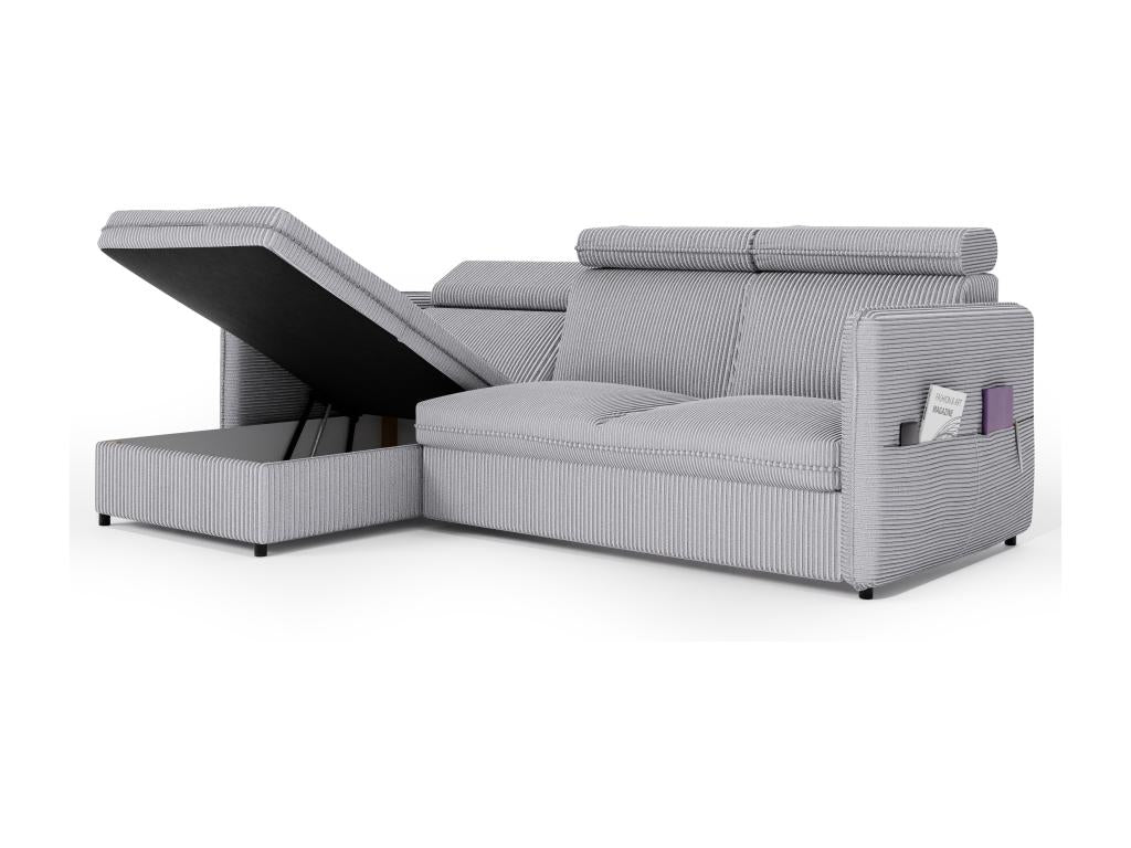 Beni reversible corner sofa bed in grey fabric DYRF59207