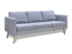 2-seater and 3-seater sofa set, light grey fabric VQUV06871