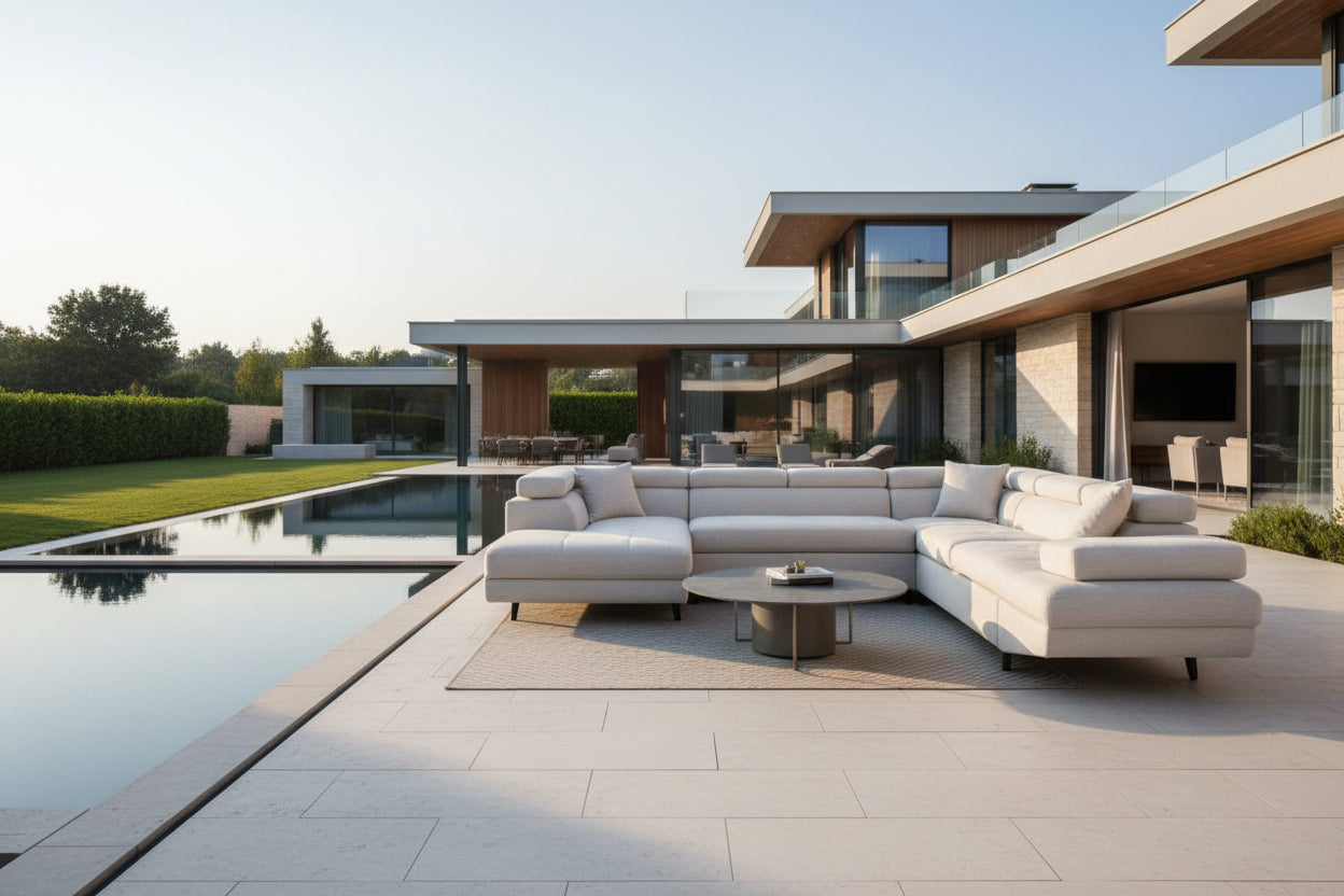 Lysvia Scandinavian Left-Hand Corner Sofa Bed with Storage, Fabric Upholstery - Beige, Black Legs - W271 x D192 x H70cm - Lysvia YRMH43144