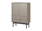 High sideboard - 85 cm - with two drawers - stone grey - Lysvia RUVQ00002