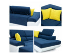 Dormeva 190 Corner Sofa, Blue, Sleeping Function, Bedding Box, 345x202x71cm, HVMC98773