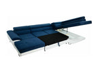 Dormeva 190 Corner Sofa, Blue, Sleeping Function, Bedding Box, 345x202x71cm, HVMC98773