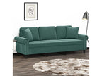 3-seater sofa with dark green cushions, 180 cm, velvet THML99134