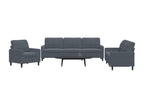 3-piece sofa set with cushions, dark grey velvet, ETIH79804