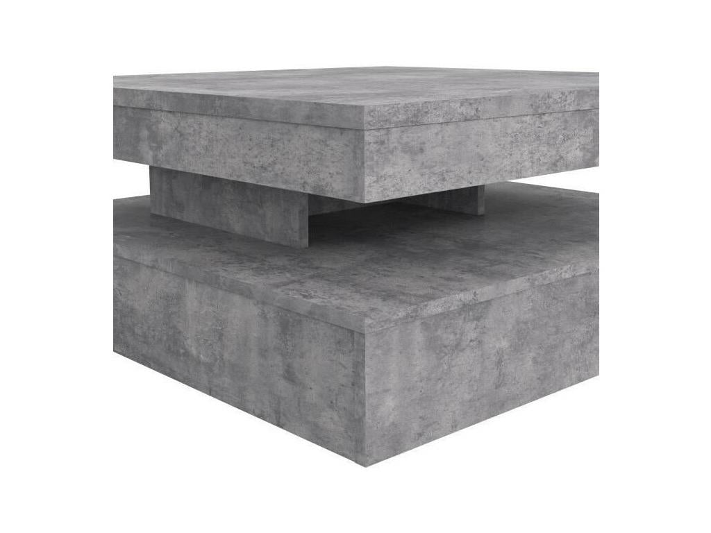 Square swivel coffee table - Particleboard - Light grey concrete effect - Classic - W 78 x D 78 x H 35.4 cm - COFFEE CYXS83888