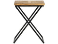 Lysvia KJCZ45054 Black Metal and Wood Side Table, End Table for Living Room, 48x35x63 cm