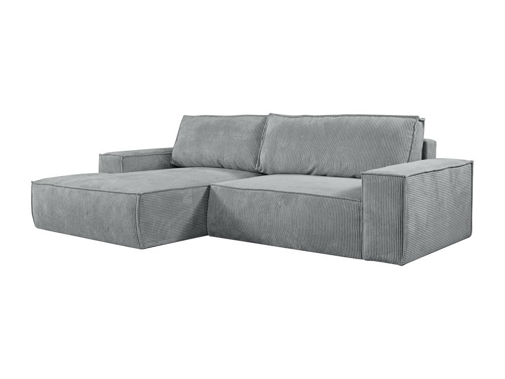 Lysvia WLMV06528 Left-Hand Corner Sofa Bed in Light Grey Corduroy